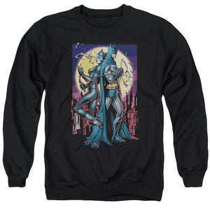 AN OFFCIALLY LICENSED BATMAN PAINT THE TOWN RED ADULT UNISEX CREWNECK SWEATSHIRT BLACK
