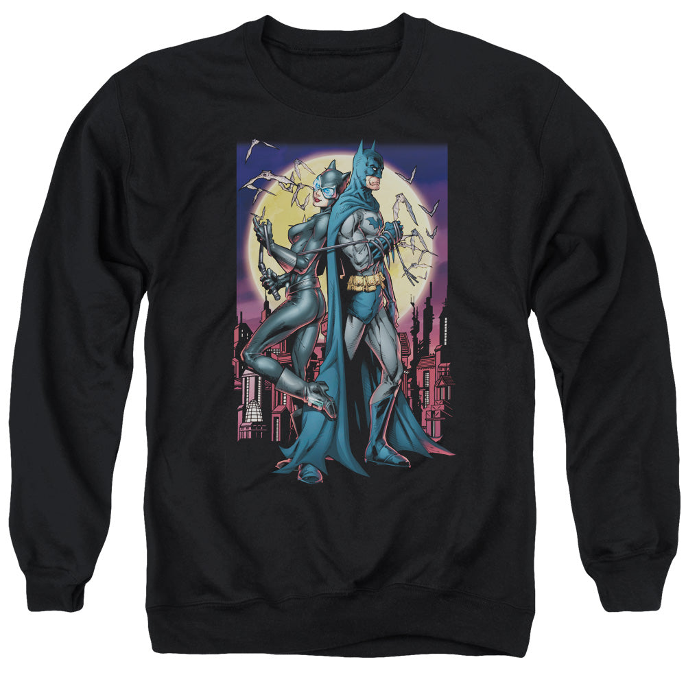 AN OFFCIALLY LICENSED BATMAN PAINT THE TOWN RED ADULT UNISEX CREWNECK SWEATSHIRT BLACK