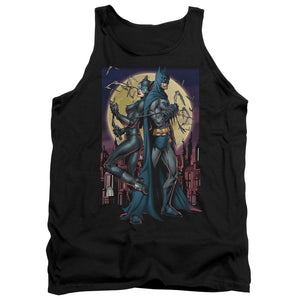 AN OFFCIALLY LICENSED BATMAN PAINT THE TOWN RED ADULT UNISEX TANK TOP BLACK