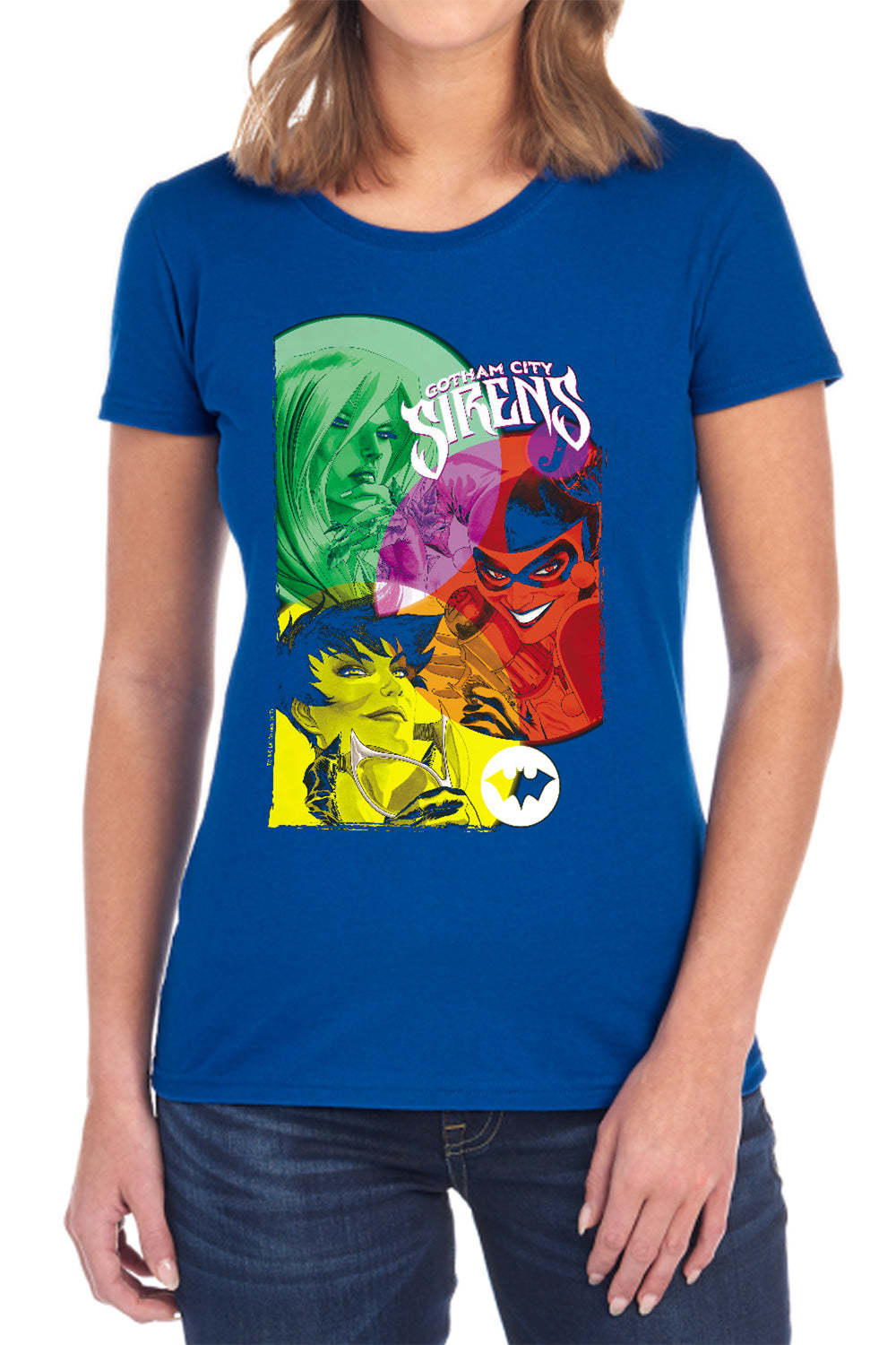 AN OFFCIALLY LICENSED BATMAN GOTHAM SIRENS WOMEN'S REGULAR FIT T-SHIRT BLACK