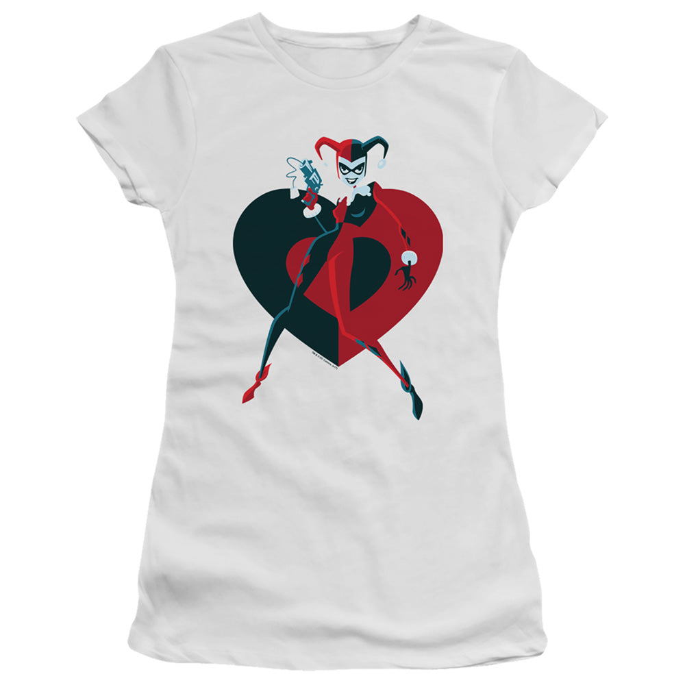 Batman Harely  Heart Licensed Women's T-Shirt Juniors LG-2X