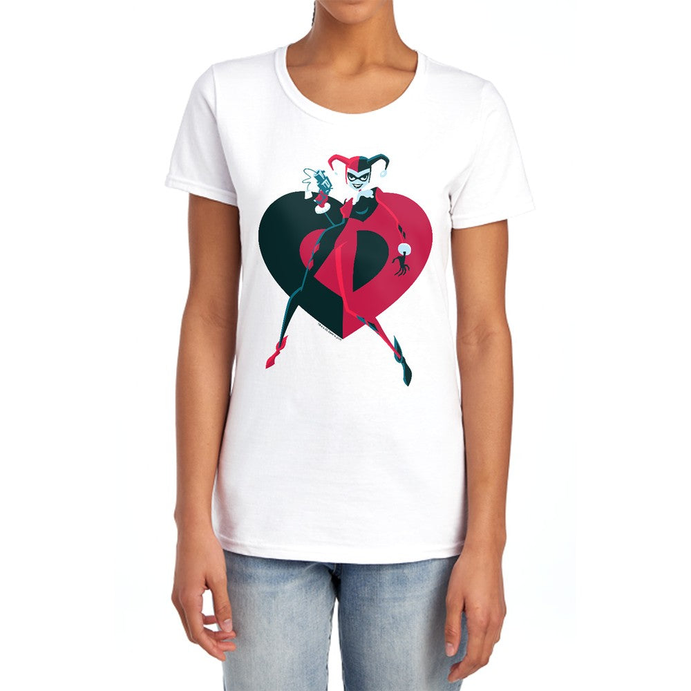 Batman Harely  Heart Licensed Women's T-Shirt Regular Fit SM-2X