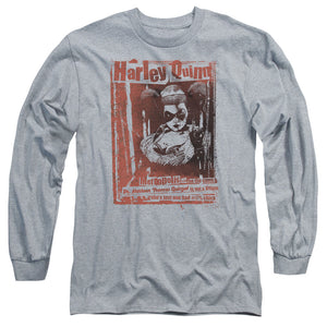AN OFFCIALLY LICENSED BATMAN  DR QUINN MEN'S LONG SLEEVE T-SHIRT ATHLETIC HEATHER