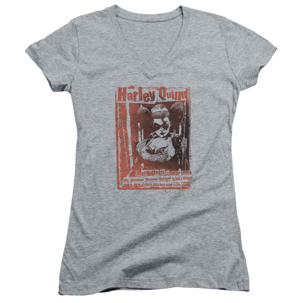 Batman Dr Quinn Licensed Women's T-Shirt Juniors V-Neck 2X