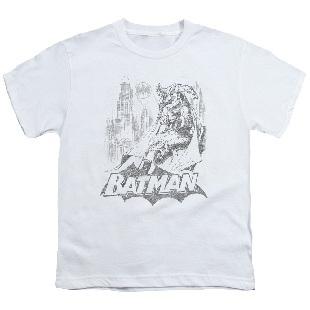 Batman Bat Sketch Licensed Kid's T-Shirt (Ages 4-7) XS-XL