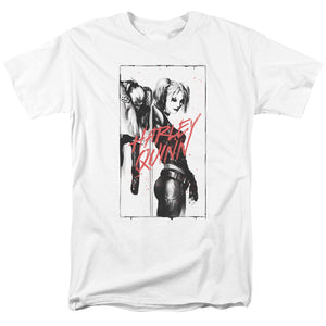 AN OFFCIALLY LICENSED BATMAN INKED QUINN MEN'S REGULAR FIT T-SHIRT WHITE