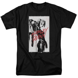 AN OFFCIALLY LICENSED BATMAN INKED QUINN MEN'S REGULAR FIT T-SHIRT BLACK