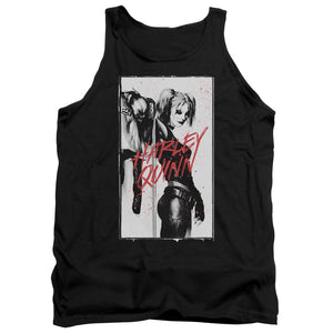 AN OFFCIALLY LICENSED BATMAN INKED QUINN ADULT UNISEX TANK TOP BLACK