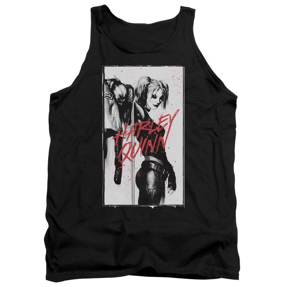 AN OFFCIALLY LICENSED BATMAN INKED QUINN ADULT UNISEX TANK TOP BLACK