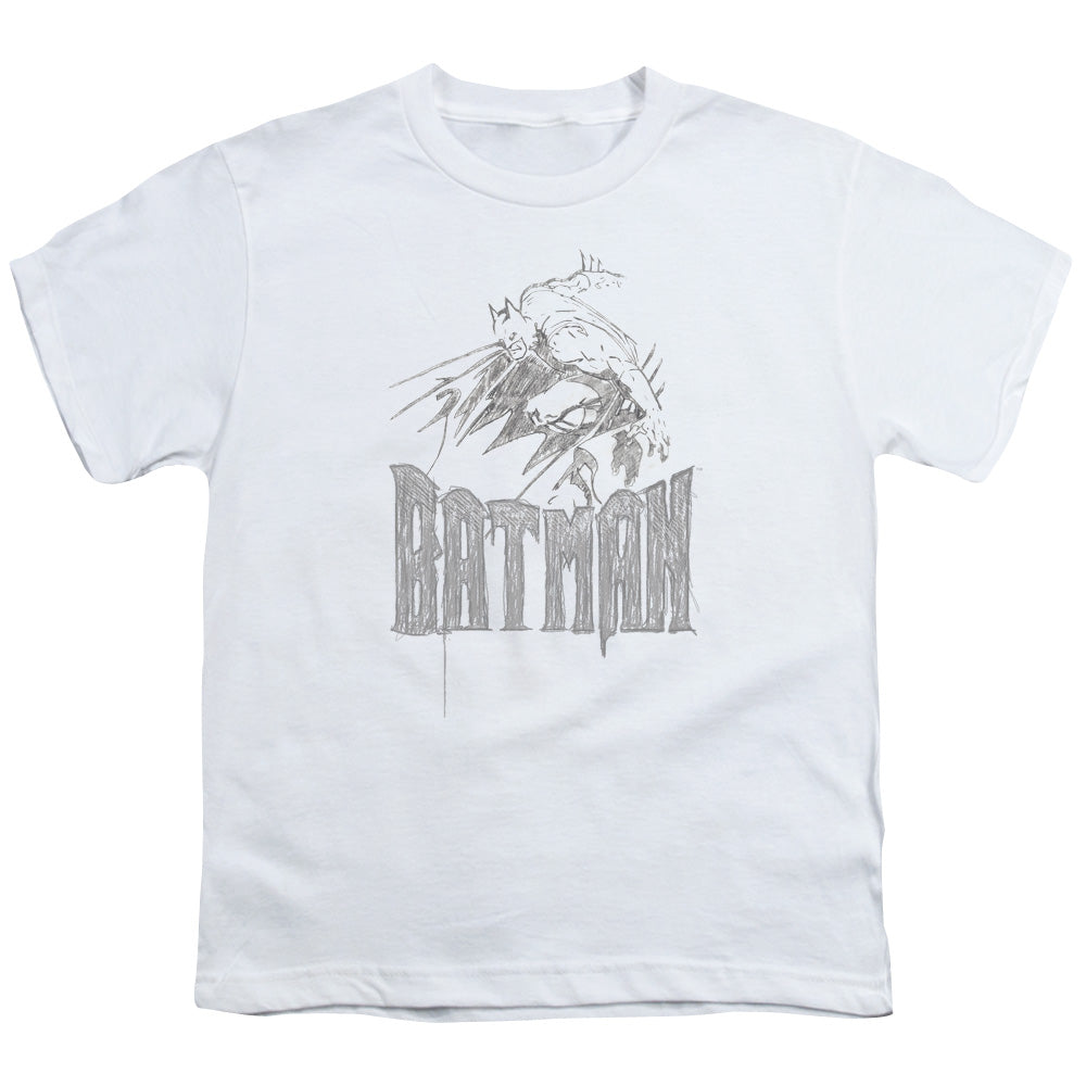 Batman Knight Sketch Licensed Kid's T-Shirt (Ages 4-7) XS-XL