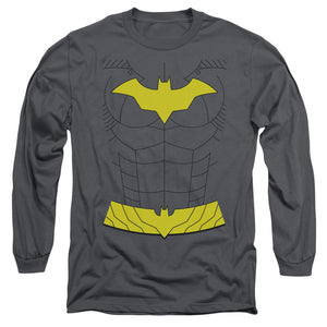 AN OFFCIALLY LICENSED BATMAN NEW BATGIRL UNIFORM MEN'S LONG SLEEVE T-SHIRT CHARCOAL