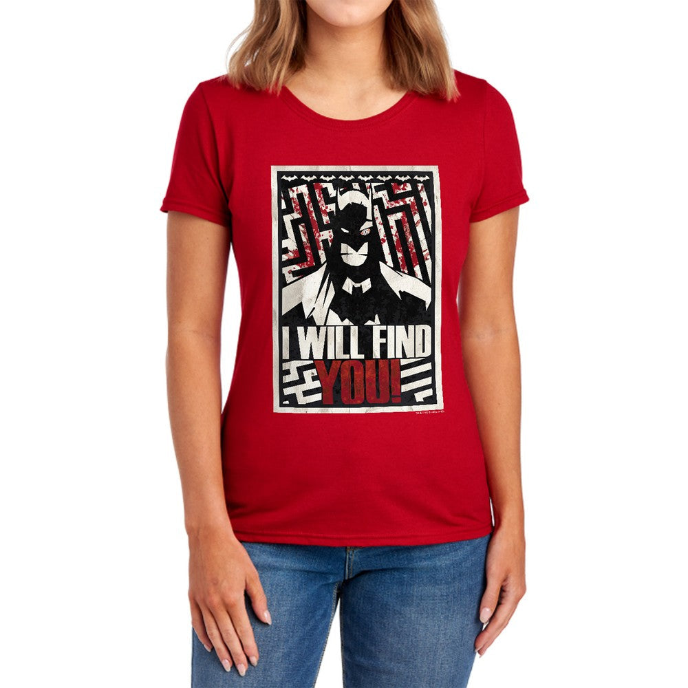 Batman I Will Fnd You Licensed Women's T-Shirt Regular Fit SM-2X