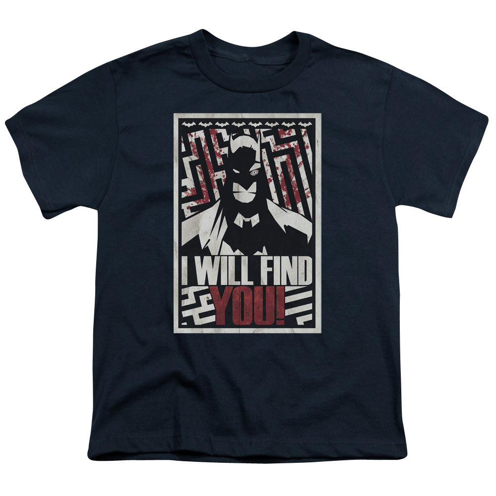 Batman I Will Fnd You Licensed Kid's T-Shirt (Ages 4-7) XS-XL