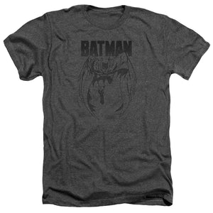 AN OFFCIALLY LICENSED BATMAN GREY NOISE MEN'S HEATHER T-SHIRT CHARCOAL