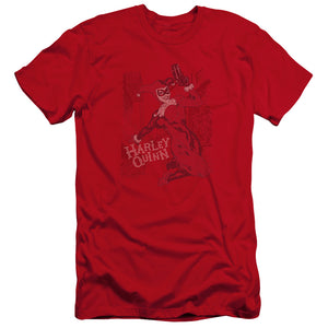 AN OFFCIALLY LICENSED BATMAN HARLEYS PACKING MEN'S PREMIUM SLIM FIT T-SHIRT RED