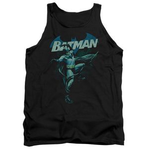 AN OFFCIALLY LICENSED BATMAN BLUE BAT ADULT UNISEX TANK TOP BLACK