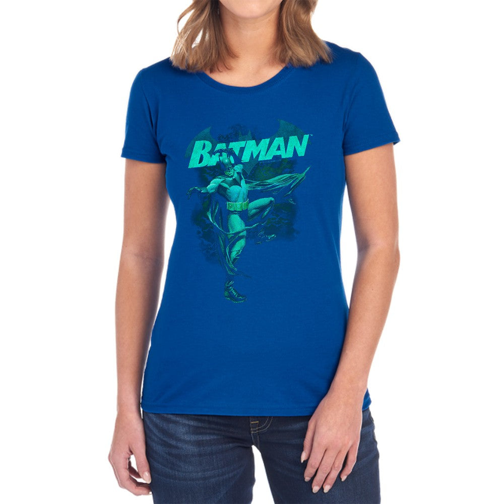 Batman Blue Bat Licensed Women's T-Shirt Regular Fit SM-2X