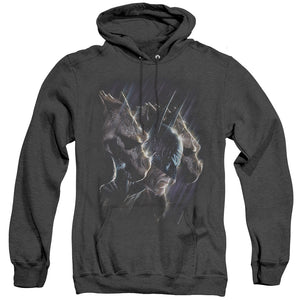 AN OFFCIALLY LICENSED BATMAN GARGOYLES ADULT UNISEX HEATHER PULLOVER HOODIE BLACK