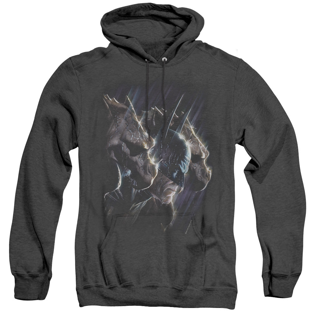 AN OFFCIALLY LICENSED BATMAN GARGOYLES ADULT UNISEX HEATHER PULLOVER HOODIE BLACK