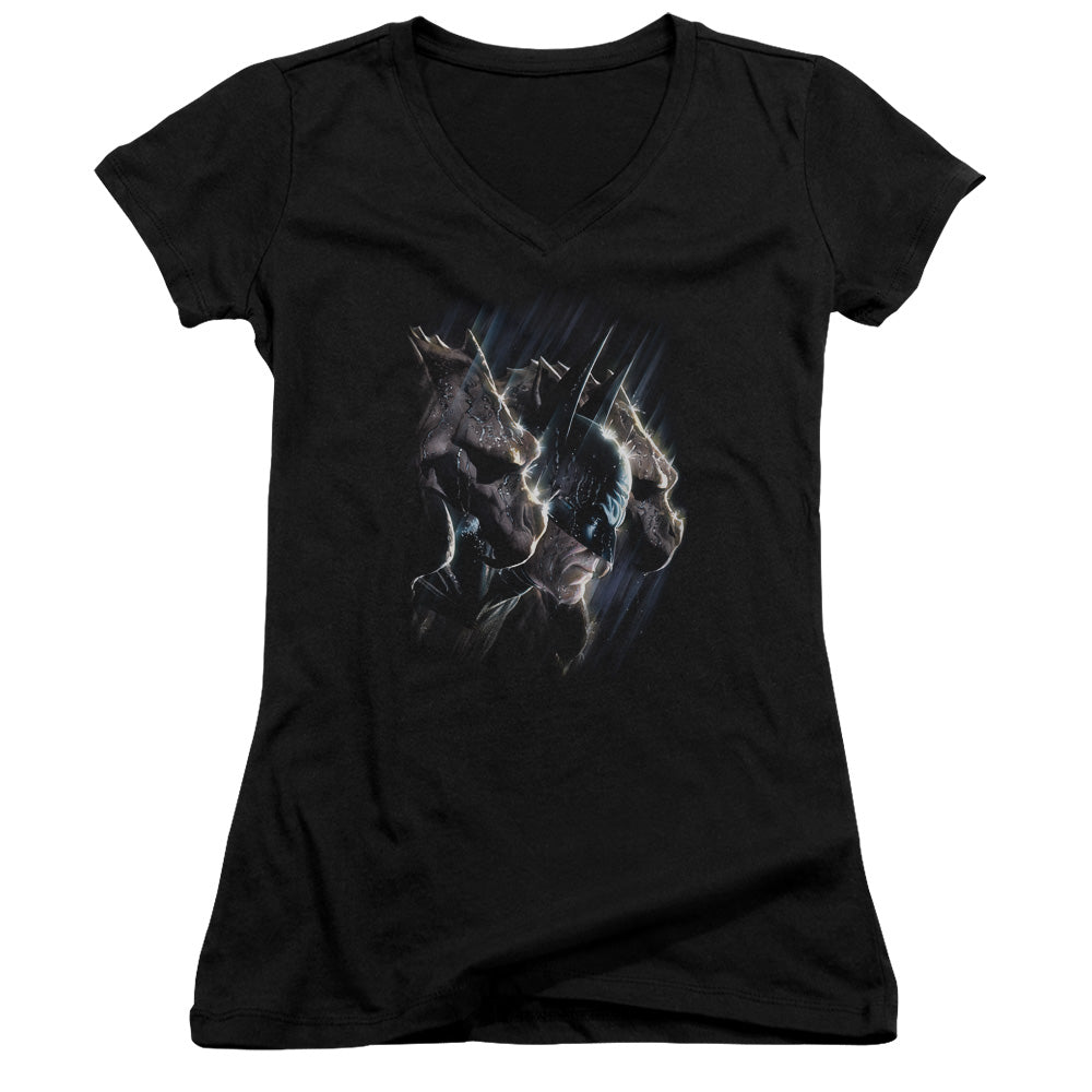 Batman Gargoyles Licensed Women's T-Shirt Juniors V-Neck SM
