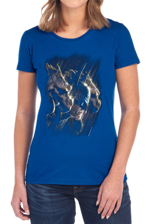 AN OFFCIALLY LICENSED BATMAN GARGOYLES WOMEN'S REGULAR FIT T-SHIRT BLACK