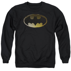AN OFFCIALLY LICENSED BATMAN HALFTONE BAT ADULT UNISEX CREWNECK SWEATSHIRT BLACK
