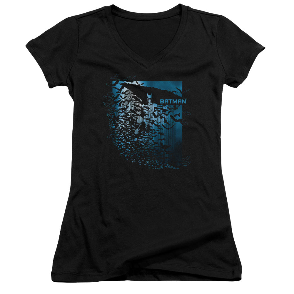 Batman Bat Among Bats Licensed Women's T-Shirt Juniors V-Neck SM