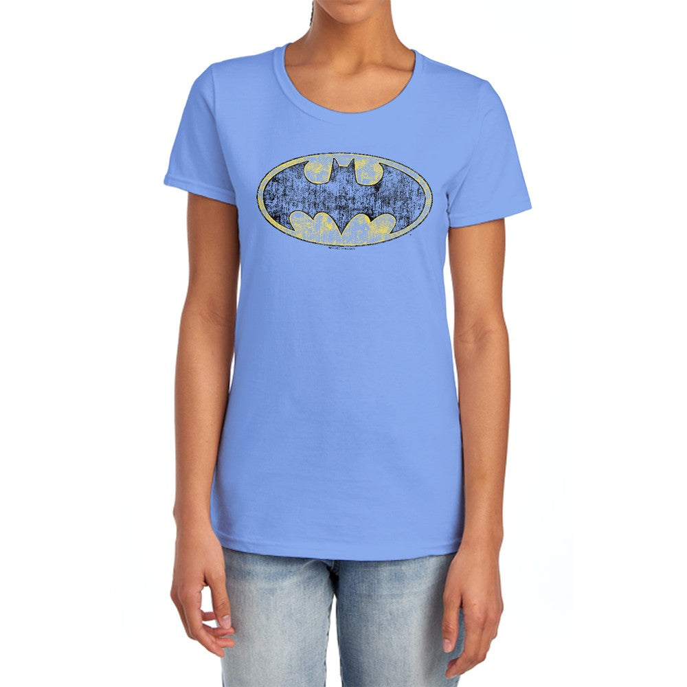 Batman Tattered Logo Licensed Women's T-Shirt Regular Fit SM-2X