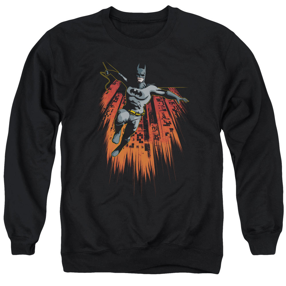 AN OFFCIALLY LICENSED BATMAN MAJESTIC ADULT UNISEX CREWNECK SWEATSHIRT BLACK