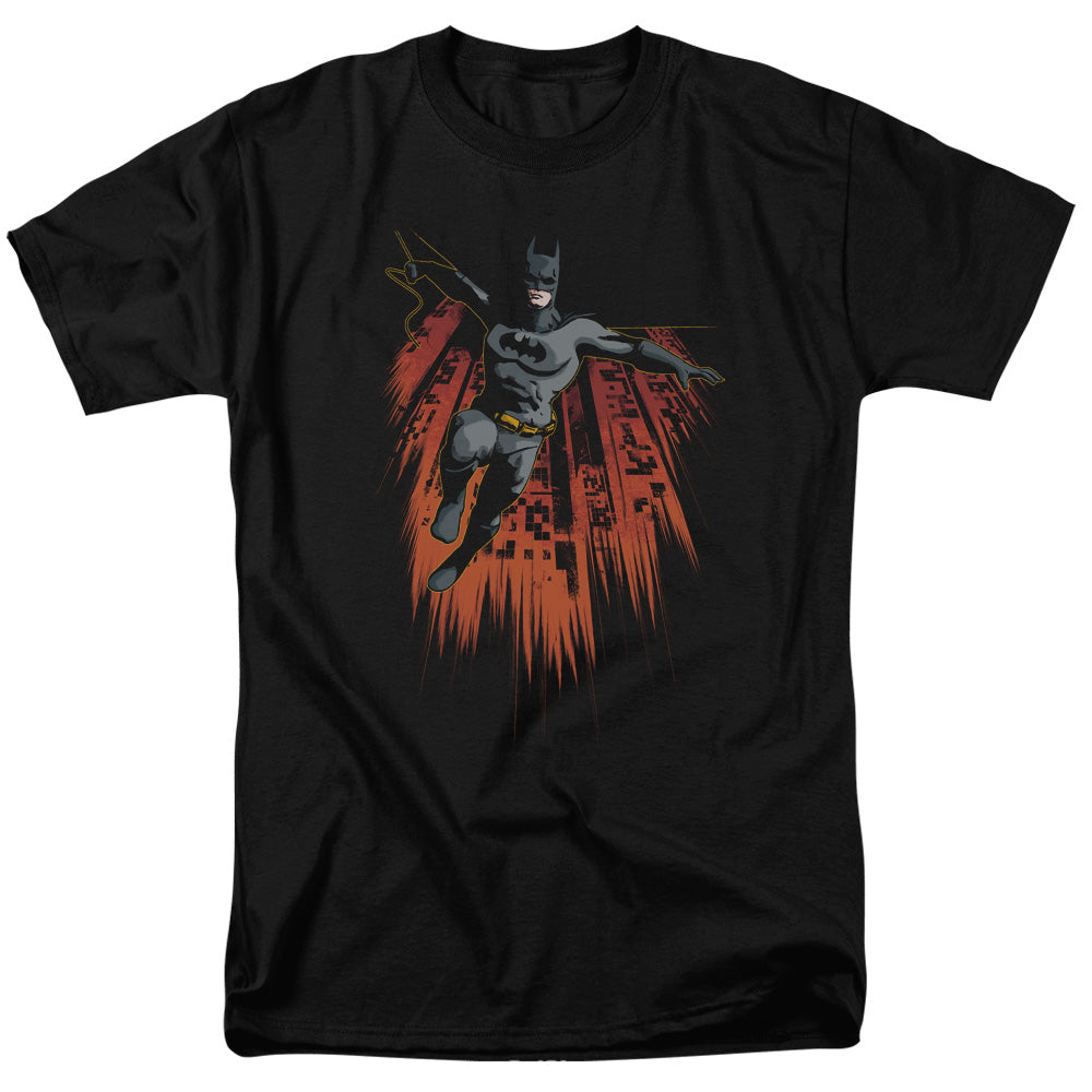 AN OFFCIALLY LICENSED BATMAN MAJESTIC MEN'S REGULAR FIT T-SHIRT BLACK