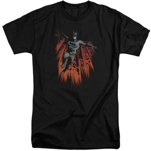AN OFFCIALLY LICENSED BATMAN MAJESTIC MEN'S TALL FIT T-SHIRT BLACK