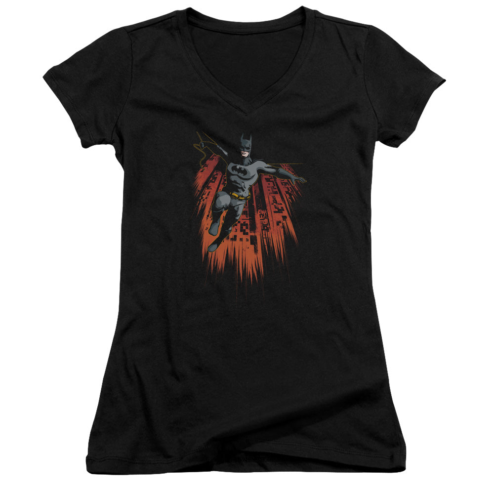 Batman Majestic Licensed Women's T-Shirt Juniors V-Neck SM