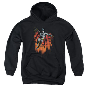 AN OFFCIALLY LICENSED BATMAN MAJESTIC YOUTH HOODIE BLACK