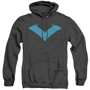 AN OFFCIALLY LICENSED BATMAN NIGHTWING UNIFORM ADULT UNISEX HEATHER PULLOVER HOODIE BLACK