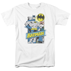 AN OFFCIALLY LICENSED BATMAN OUT OF THE PAGES MEN'S REGULAR FIT T-SHIRT WHITE