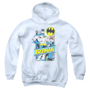 AN OFFCIALLY LICENSED BATMAN OUT OF THE PAGES YOUTH HOODIE WHITE