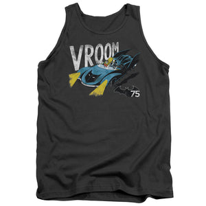 AN OFFCIALLY LICENSED BATMAN VROOM ADULT UNISEX TANK TOP CHARCOAL