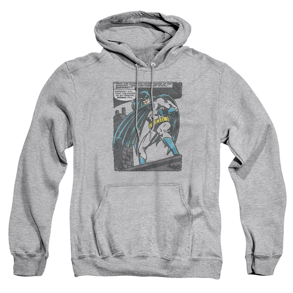 AN OFFCIALLY LICENSED BATMAN BAT ORIGINS ADULT UNISEX PULLOVER HOODIE ATHLETIC HEATHER