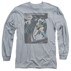 AN OFFCIALLY LICENSED BATMAN BAT ORIGINS MEN'S LONG SLEEVE T-SHIRT ATHLETIC HEATHER