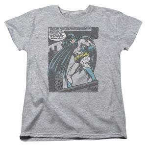 AN OFFCIALLY LICENSED BATMAN BAT ORIGINS WOMEN'S REGULAR FIT T-SHIRT ATHLETIC HEATHER