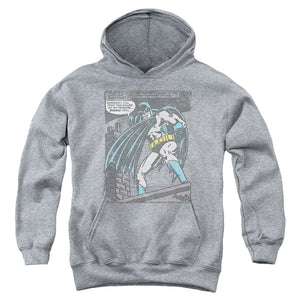 AN OFFCIALLY LICENSED BATMAN BAT ORIGINS YOUTH HOODIE ATHLETIC HEATHER