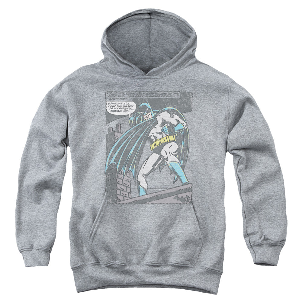 AN OFFCIALLY LICENSED BATMAN BAT ORIGINS YOUTH HOODIE ATHLETIC HEATHER