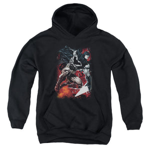AN OFFCIALLY LICENSED BATMAN SPARKS LEAP YOUTH HOODIE BLACK