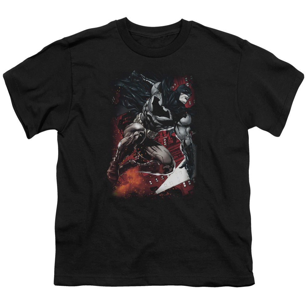 Batman Sparks Leap Licensed Kid's T-Shirt (Ages 4-7) XS-XL