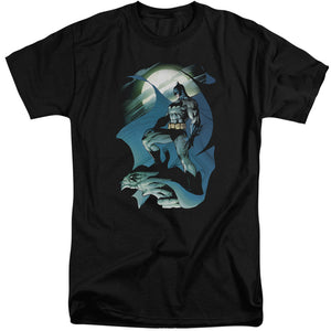 AN OFFCIALLY LICENSED BATMAN GLOW OF THE MOON MEN'S TALL FIT T-SHIRT BLACK