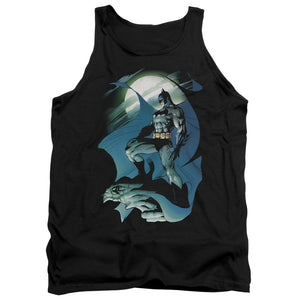 AN OFFCIALLY LICENSED BATMAN GLOW OF THE MOON ADULT UNISEX TANK TOP BLACK
