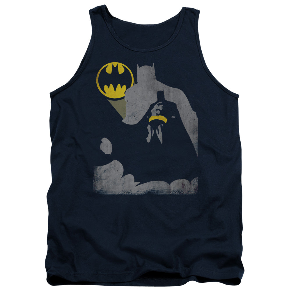 AN OFFCIALLY LICENSED BATMAN BAT KNOCKOUT ADULT UNISEX TANK TOP NAVY