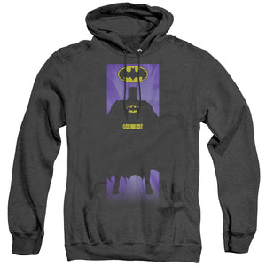 AN OFFCIALLY LICENSED BATMAN BATMAN BLOCK ADULT UNISEX HEATHER PULLOVER HOODIE BLACK