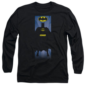 AN OFFCIALLY LICENSED BATMAN BATMAN BLOCK MEN'S LONG SLEEVE T-SHIRT BLACK