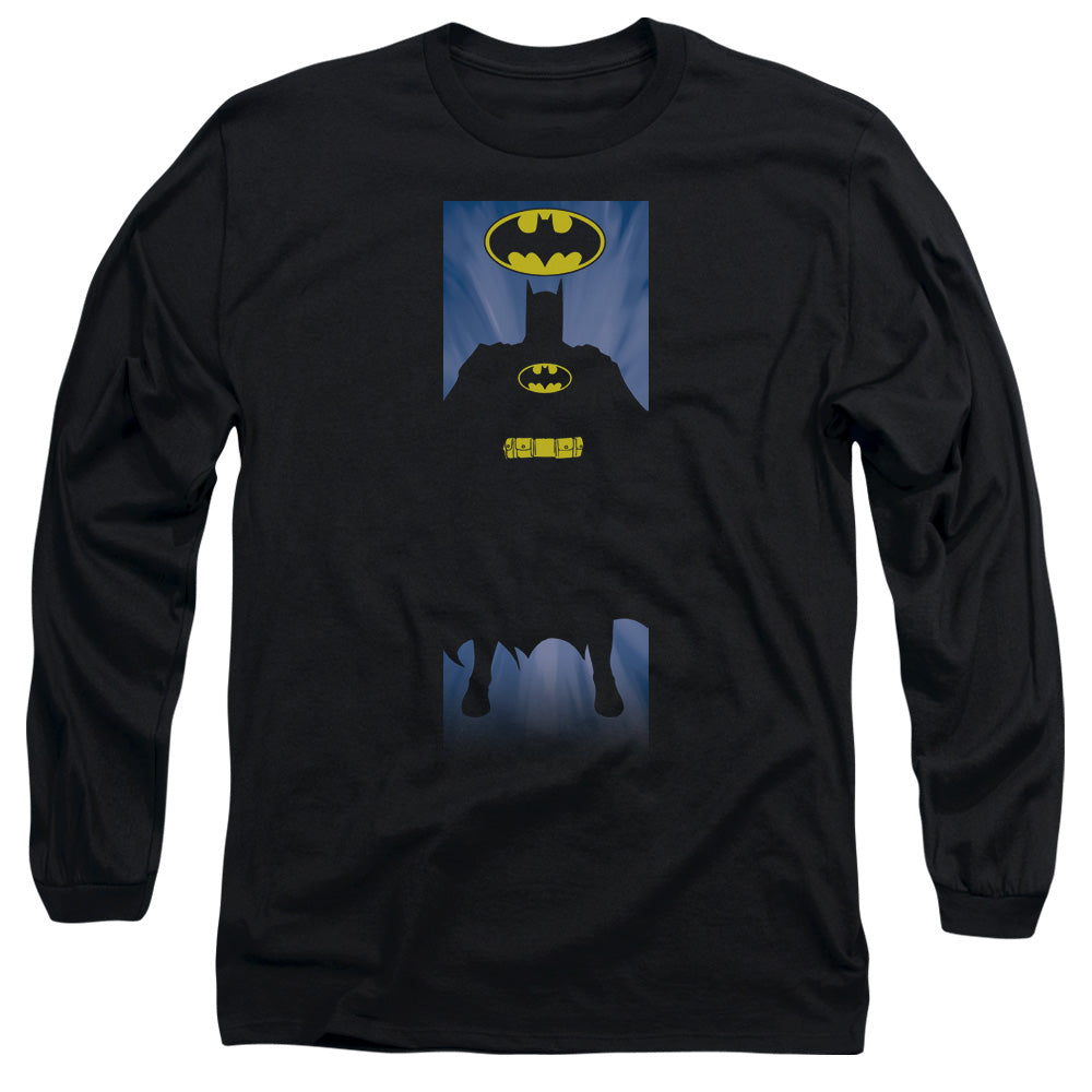 AN OFFCIALLY LICENSED BATMAN BATMAN BLOCK MEN'S LONG SLEEVE T-SHIRT BLACK